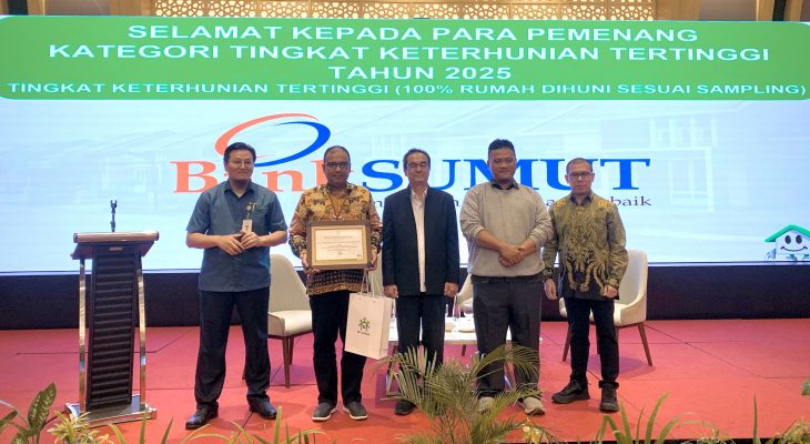 Bank Sumut Raih Penghargaan Tingkat Keterhunian 100 Persen dari BP Tapera