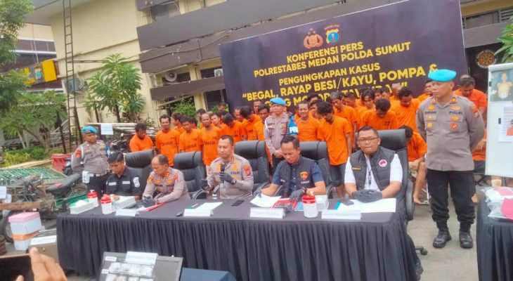 Polrestabes Medan Ungkap 103 Kasus Kejahatan dalam 15 Hari, 147 Tersangka Diamankan