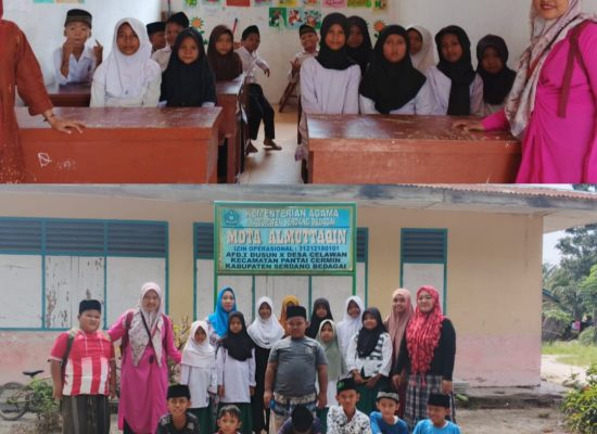 Penyuluh Agama Islam Pantai Cermin Kunjungi MDTA Dusun XI Celawan, Bangkitkan Semangat Belajar Santri