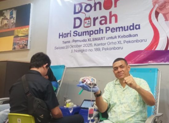 Semarak Sumpah Pemuda, XLSMART Gelar Donor Darah Bersama PMI Pekanbaru