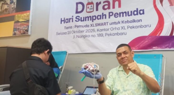 Semarak Sumpah Pemuda, XLSMART Gelar Donor Darah Bersama PMI Pekanbaru