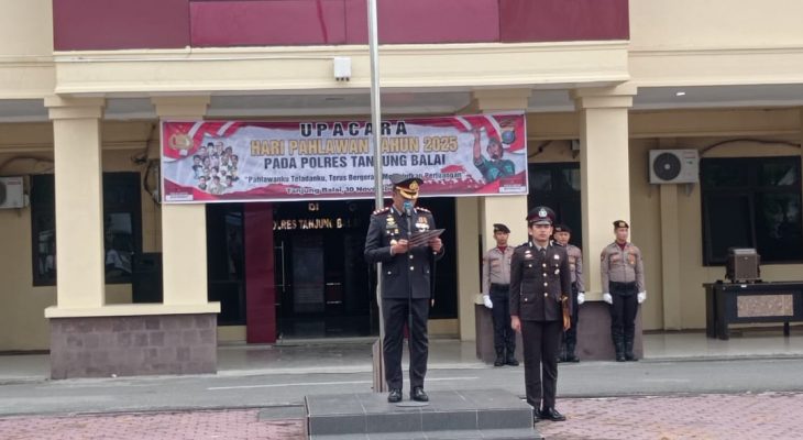 Peringati Hari Pahlawan, Polres Tanjungbalai Gelar Upacara Bendera dan Serukan Semangat Pengabdian