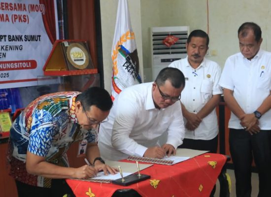 Pemko Gunungsitoli dan Bank Sumut Teken MoU dan PKS Pengelolaan Keuangan Daerah