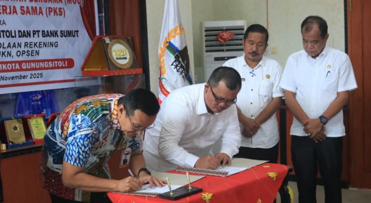 Pemko Gunungsitoli dan Bank Sumut Teken MoU dan PKS Pengelolaan Keuangan Daerah