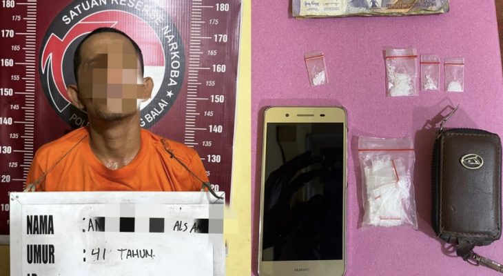 Satresnarkoba Polres Tanjung Balai Ringkus Pria di Teluk Nibung, Sita Barang Bukti Sabu
