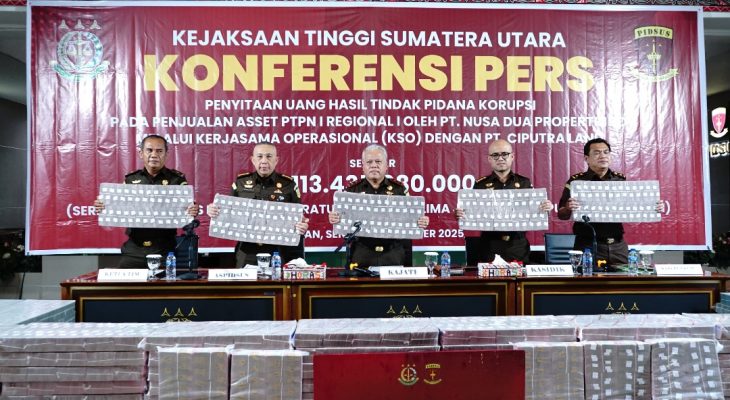 Kejati Sumut Terima Pengembalian Kerugian Negara Rp113,4 Miliar dari PT Nusa Dua Propertindo, Total Rp263,4 Miliar Telah Dikembalikan