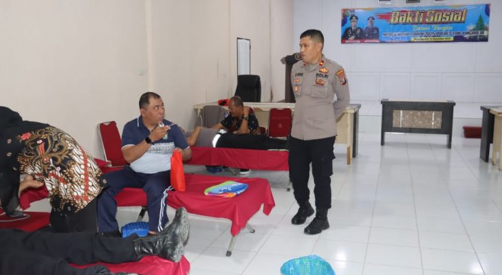 Polres Tanjungbalai Gelar Donor Darah Sambut Natal 2025, Kumpulkan 34 Kantong Darah