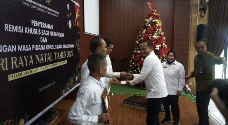 Peringati Natal 2025, Kanwil Ditjen Pemasyarakatan Sumut Berikan Remisi kepada 3.088 Narapidana dan Anak Binaan
