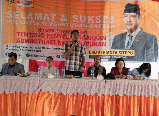 Pendataan Bansos Dipertanyakan, Eko DPRD Medan Ajak Warga Tertib Administrasi Kependudukan