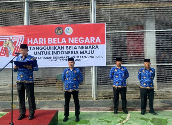 Rutan Tanjung Pura Peringati Hari Bela Negara ke-77, Teguhkan Komitmen Dukung Indonesia Maju