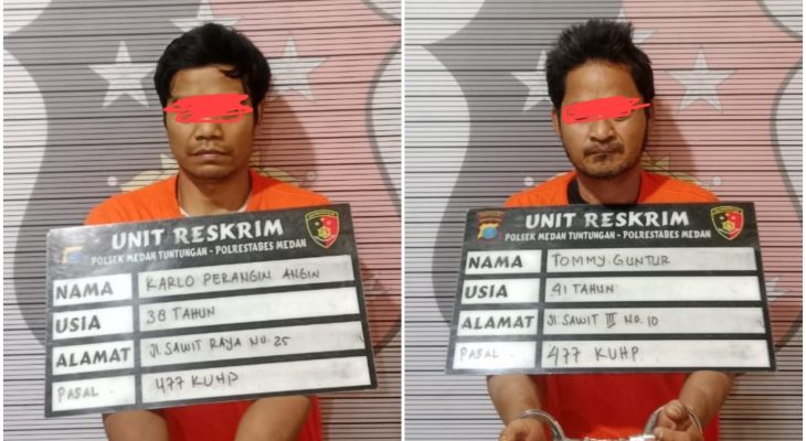 Dua Pelaku Pencurian Besi Tower Protelindo Ditangkap Polsek Medan Tuntungan