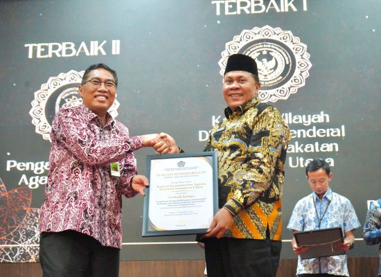 Kanwil Kemenag Sumut Raih Penghargaan Terbaik III Pengelolaan BMN Produktif dari DJKN