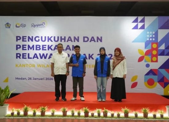 Kanwil DJP Sumut I Kukuhkan 286 Relawan Pajak Renjani 2026, Siap Dampingi Wajib Pajak Gunakan Coretax