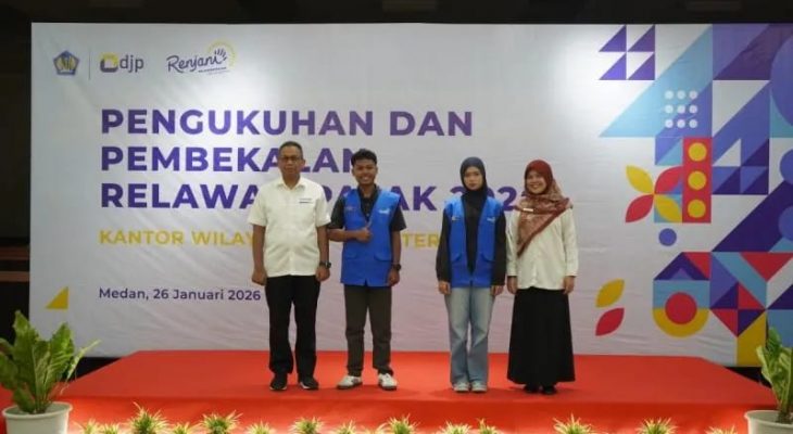 Kanwil DJP Sumut I Kukuhkan 286 Relawan Pajak Renjani 2026, Siap Dampingi Wajib Pajak Gunakan Coretax