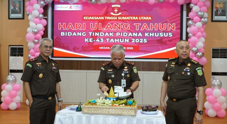Kejati Sumut Ikuti Peringatan HUT ke-43 Bidang Pidana Khusus Kejaksaan RI