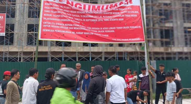 Tak Terima Tanah Warisan Diduga Diserobot, Ahli Waris Datok Nahari Gelar Aksi di Sunggal