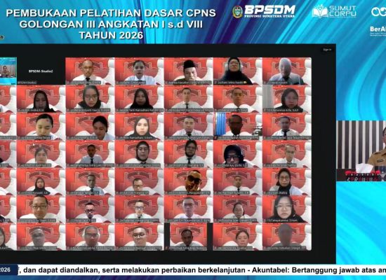 Dorong Kreativitas dan Inovasi Pelayanan Publik, BPSDM Sumut Gelar Latsar CPNS 2026