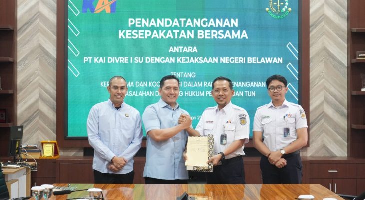 KAI Divre I Sumut Gandeng Kejari Belawan, Perkuat Penanganan Hukum dan Pengamanan Asetq