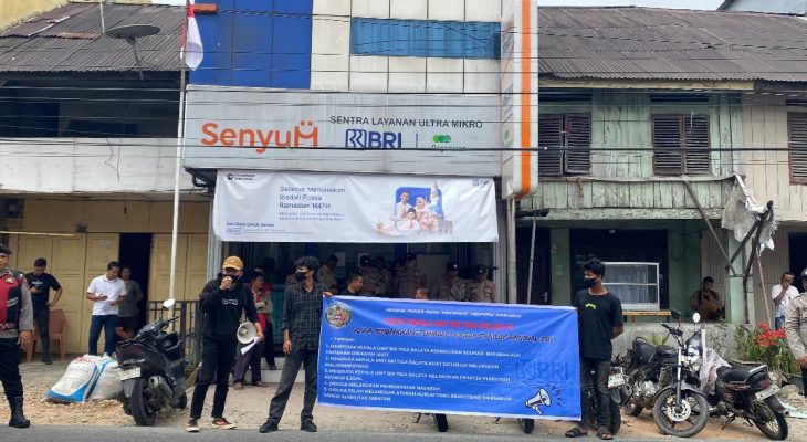 GPPMS Gelar Aksi di BRI Unit Tiga Balata, Desak Pengembalian Agunan Nasabah KUR di Bawah Rp100 Juta