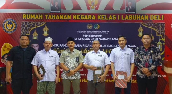 Rutan Labuhan Deli Serahkan Remisi Khusus Idulfitri 1447 H, Sejumlah Narapidana Langsung Bebas