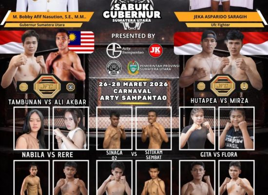 JFC Season 2 Digelar di Simalungun, Petarung Indonesia dan Malaysia Perebutkan Sabuk Gubernur Sumut