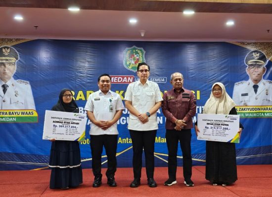 BPJS Ketenagakerjaan Salurkan Rp481 Juta Manfaat JKM dan Beasiswa untuk PPPK Paruh Waktu di Medan