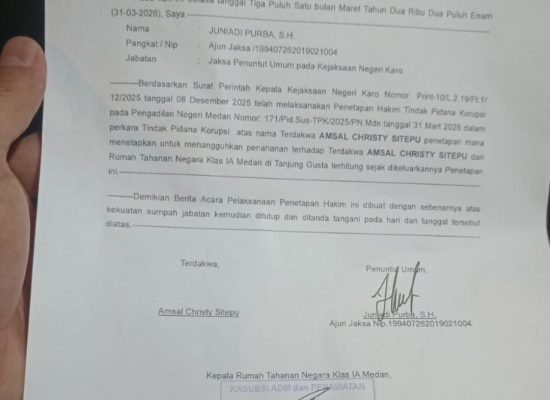 Terdakwa Korupsi Amsal Sitepu Keluar dari Rutan Medan, Kejari Karo dan Rutan Beri Penjelasan Berbeda
