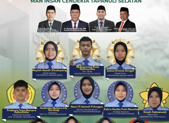 12 Siswa MAN IC Tapanuli Selatan Lolos SNBP 2026, Tembus UGM hingga IPB