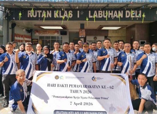 Rutan Labuhan Deli Gelar Aksi Bersih Lingkungan, Wujudkan Kepedulian di Hari Bakti Pemasyarakatan ke-62