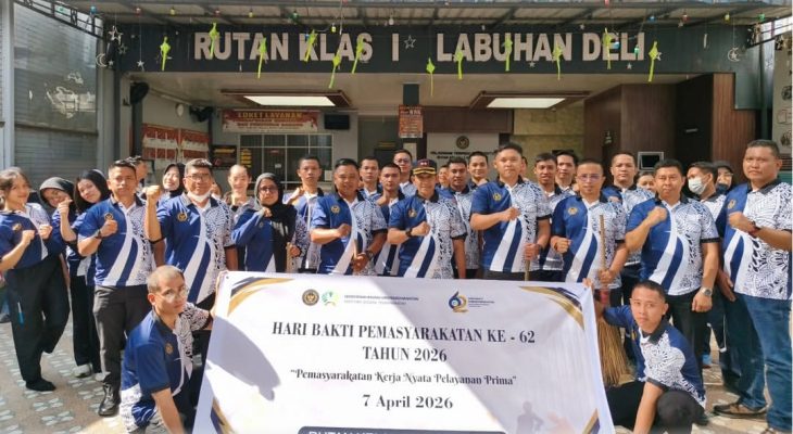 Rutan Labuhan Deli Gelar Aksi Bersih Lingkungan, Wujudkan Kepedulian di Hari Bakti Pemasyarakatan ke-62