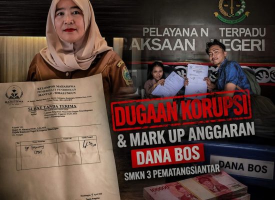 Mahasiswa Laporkan Dugaan Korupsi Dana BOS di SMKN 3 Pematangsiantar ke Kejari Simalungun
