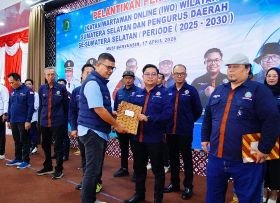 IWO Resmi Lantik Pengurus Wilayah dan Daerah se-Sumsel, Perkuat Peran Pers sebagai Kontrol Sosial