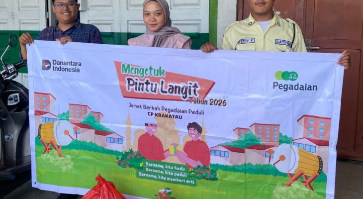 Pegadaian Cabang CP Krakatau Konsisten Gelar Sedekah Jumat, Salurkan Bantuan untuk Masyarakat Sekitar