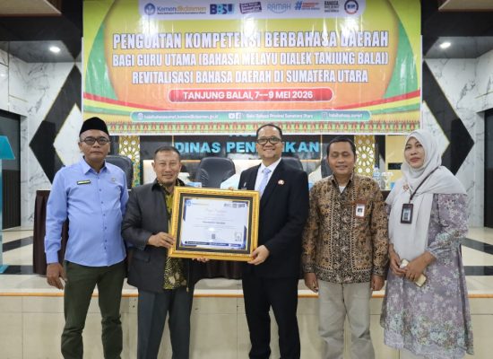 Pemko Tanjungbalai Raih Penghargaan dari Balai Bahasa Sumut atas Pelestarian Bahasa Melayu Dialek Tanjungbalai