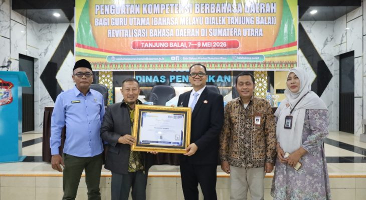Pemko Tanjungbalai Raih Penghargaan dari Balai Bahasa Sumut atas Pelestarian Bahasa Melayu Dialek Tanjungbalai