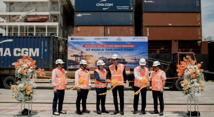PMT Layani Pelayaran Langsung Perdana CMA CGM dari Kuala Tanjung ke China Selatan