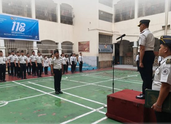 Rutan Kelas I Labuhan Deli Gelar Upacara Hari Kebangkitan Nasional ke-118 di Blok Hunian