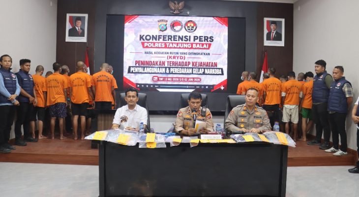 Polres Tanjung Balai Ungkap 15 Kasus Narkoba dalam 20 Hari, 19 Tersangka Diamankan