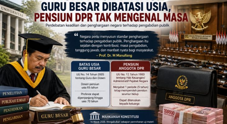 Ironi Negeri Ilmu: Saat Guru Besar Dibatasi Usia, Pensiun DPR Jadi Sorotan Publik