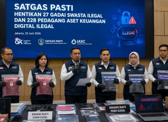 Satgas PASTI Hentikan 27 Gadai Swasta Ilegal dan 228 Pedagang Aset Keuangan Digital Ilegal