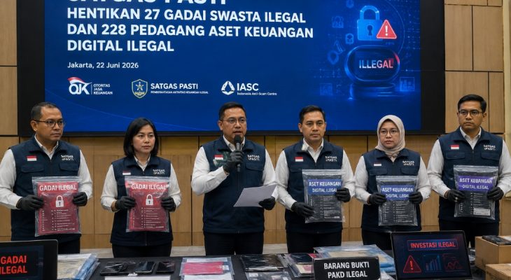 Satgas PASTI Hentikan 27 Gadai Swasta Ilegal dan 228 Pedagang Aset Keuangan Digital Ilegal