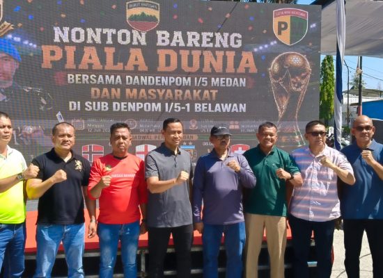 Dandenpom I/5 Medan Gelar Nobar Piala Dunia Bersama Warga Belawan, Perkuat Kebersamaan dan Harmoni Anak Bangsa