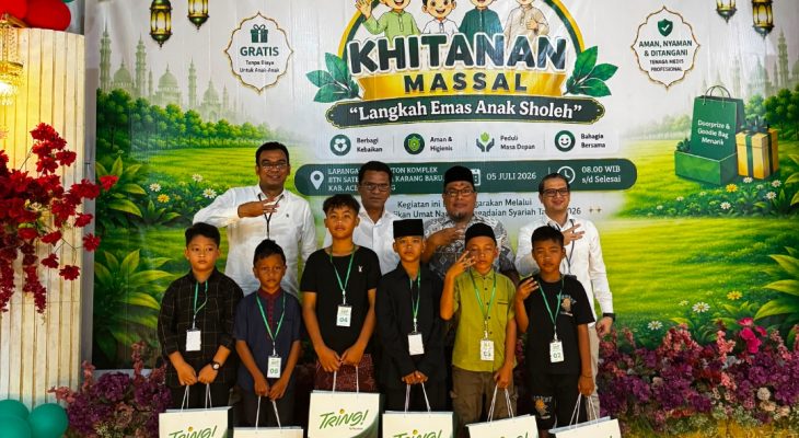 Pegadaian Syariah Gelar Khitanan Massal di Aceh Tamiang, 110 Anak Ikuti Program “Langkah Emas Anak Sholeh”