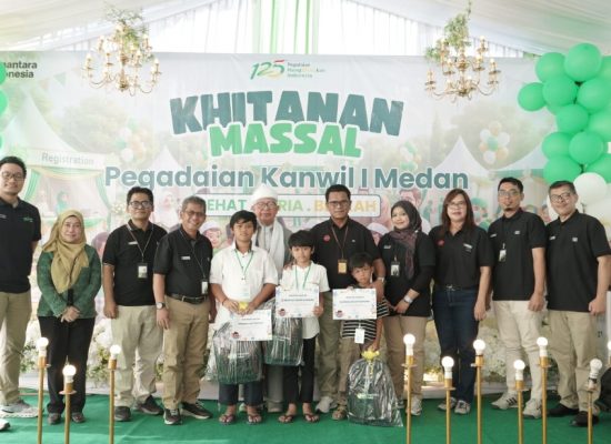 Wujud Kepedulian Sosial, Pegadaian Kanwil I Medan Gelar Khitanan Massal untuk 100 Anak