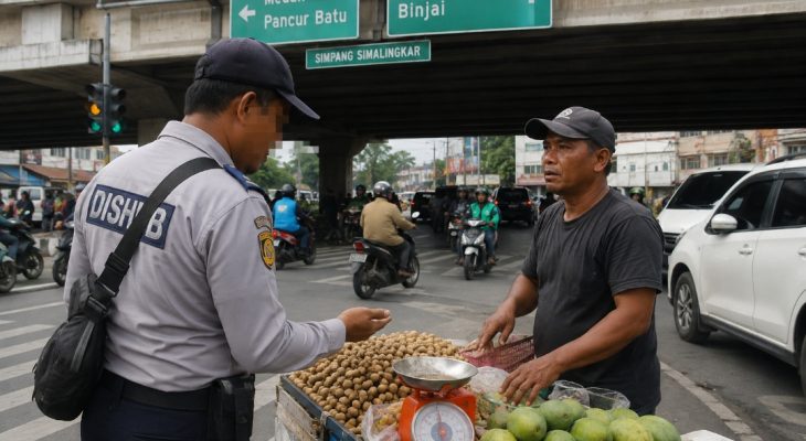 Diduga Oknum Honorer Dishub Medan Lakukan Pungli terhadap Pedagang di Simpang Simalingkar