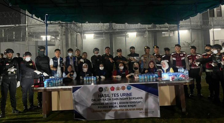 Lapas Binjai Gelar Razia Gabungan, 150 WBP Jalani Tes Urine dan Hasilnya Negatif