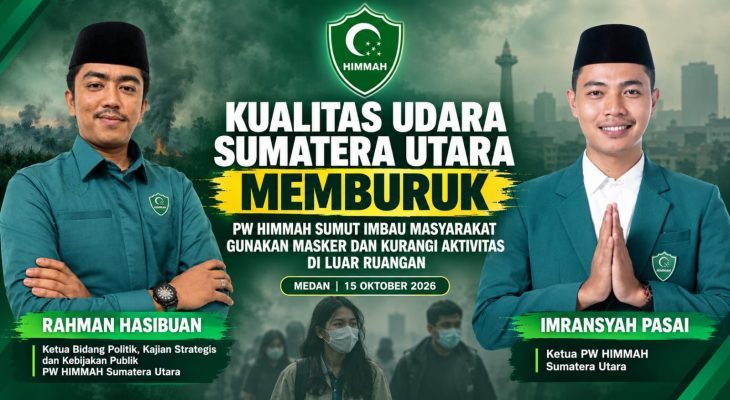 Kualitas Udara Memburuk, HIMMAH Sumut Imbau Warga Gunakan Masker dan Kurangi Aktivitas di Luar Ruangan