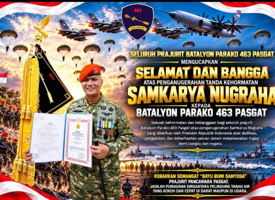 Momen Bersejarah, Batalyon Parako 463 Pasgat Terima Tanda Kehormatan Samkaryanugraha