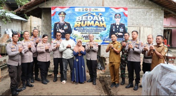 Polres Sergai Bedah Rumah Bilal Mayat di Perbaungan, Wujud Kepedulian kepada Warga Kurang Mampu